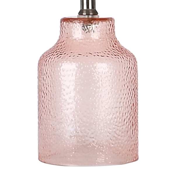 Honeybloom Light Pink Rippled Glass Lamp with Shade 13