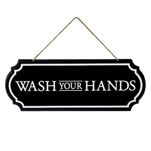 Wash Your Hands Metal Hanging Wall Decor, 6x16