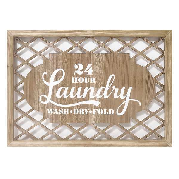 24-Hour Laundry Wooden Wall Decor, 17x24