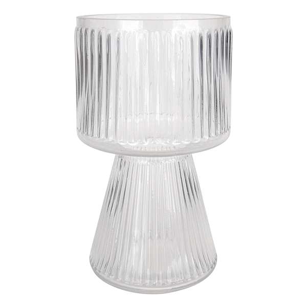 Willow Crossley Clear Ribbed Bulb Vase, 8"