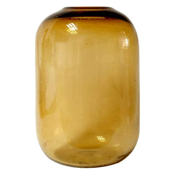 Honeybloom Amber Globe Glass Vase, 9"