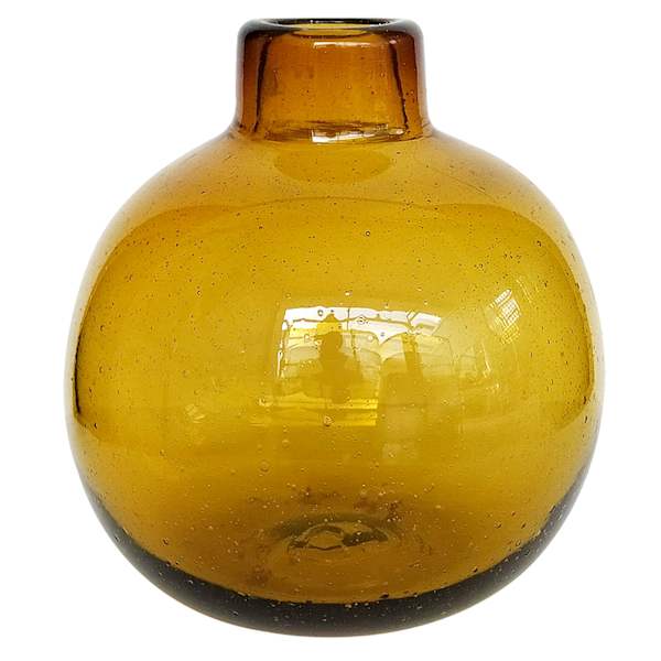 Honeybloom Amber Cantaro Glass Vase, 6"