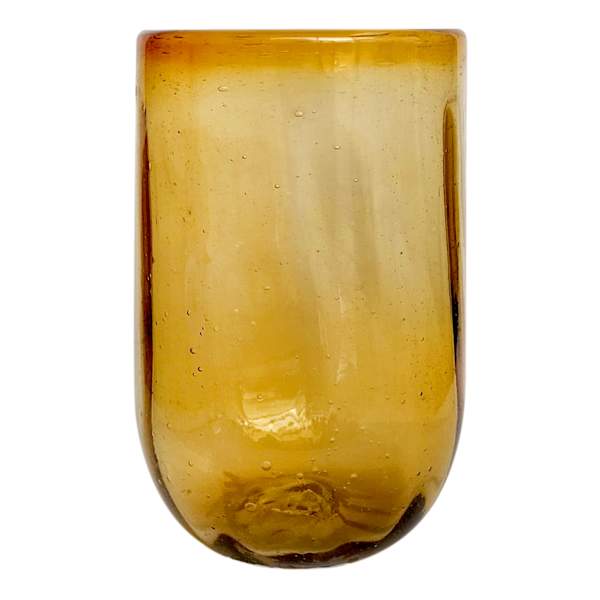 Honeybloom Amber Hurricane Glass Candle Holder, 8"