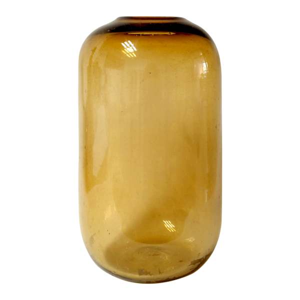 Honeybloom Amber Globe Glass Vase, 11"