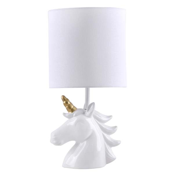 Tiny Dreamers White Ceramic Unicorn Lamp with Shade 17