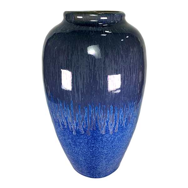 Ty Pennington Blue Reactive Glaze Ceramic Vase, 12"