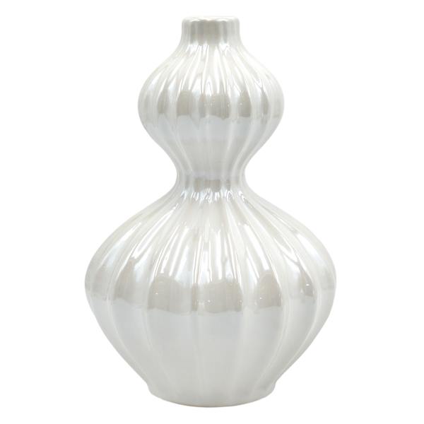 Tracey Boyd White Ceramic Vase, 10"