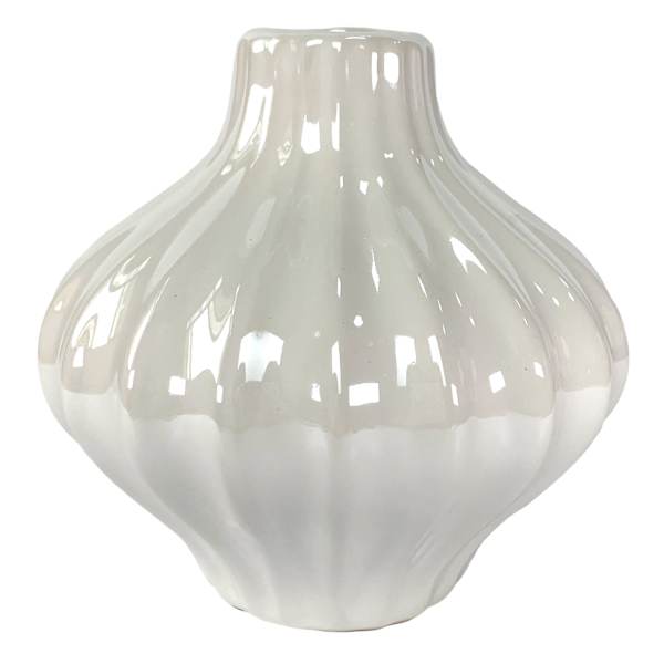 Tracey Boyd White Ceramic Vase, 6"