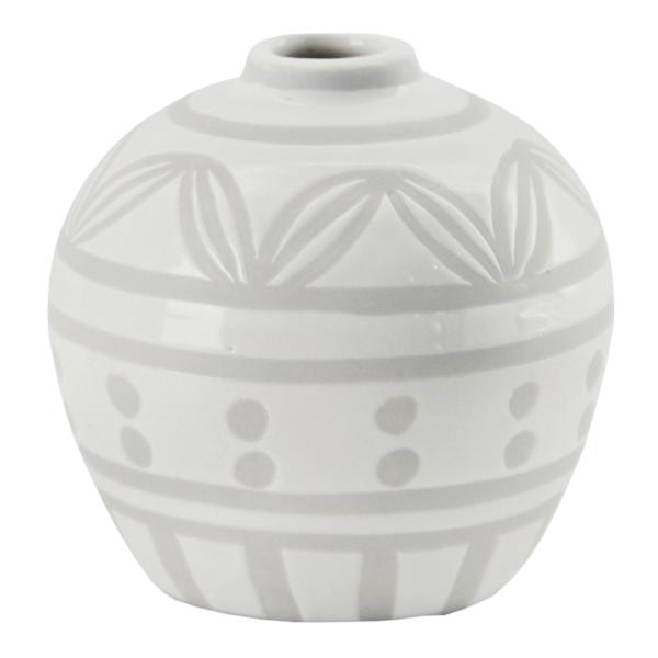 Found & Fable White Two-Tone Ceramic Vase, 4"