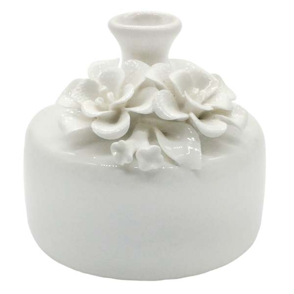 Providence White 3D Floral Porcelain Vase, 3"
