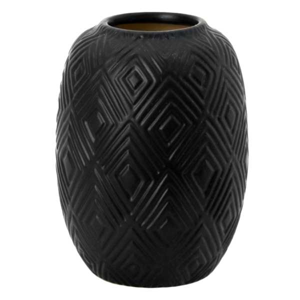 Found & Fable Eileen Black Ceramic Vase, 8"