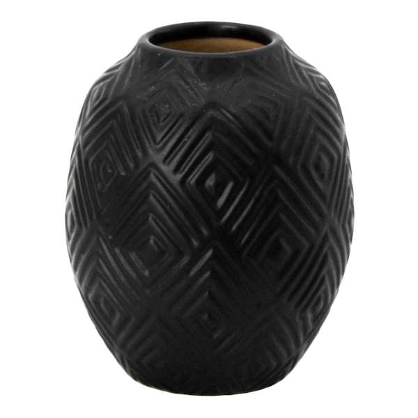 Found & Fable Eileen Black Ceramic Vase, 6"