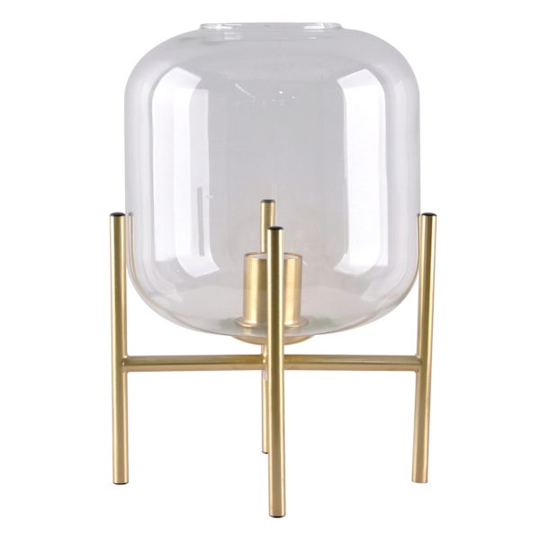 Clear Gold Glass Uplight 13In