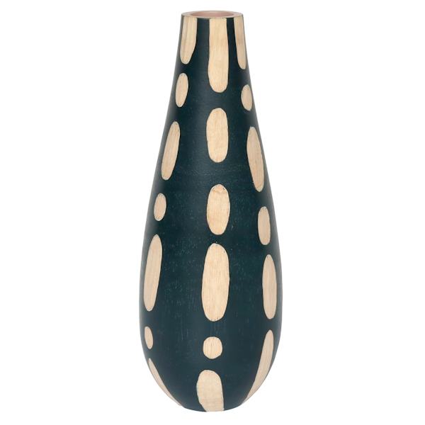 Found & Fable Carved Black Vase, 14"