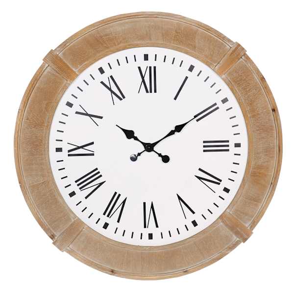 Honeybloom Wooden Round Wall Clock, 38"