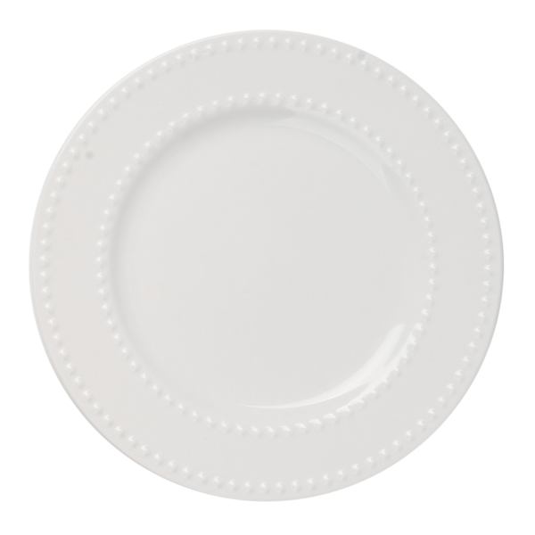 Providence White Beaded Salad Plate