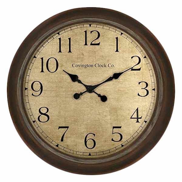 Brown Round Wall Clock, 30"