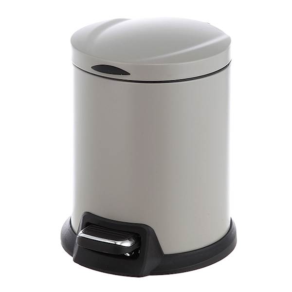 Grey Round Pedal Trash Can, 5l
