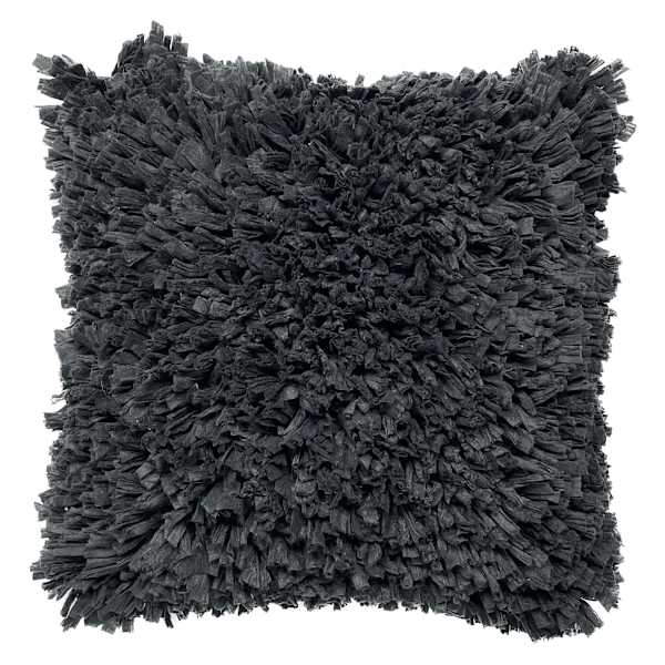 Found & Fable Grey Paper Shag Throw Pillow, 18"