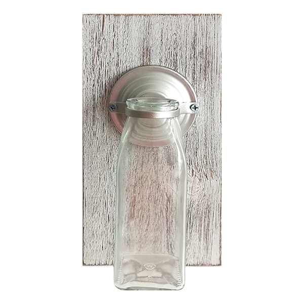 Wood & Metal Plaque with Neck Jar, 5X10