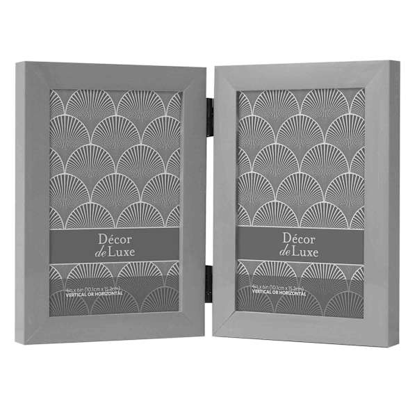 Hinged Light Grey Tabletop Picture Frame, 4x6