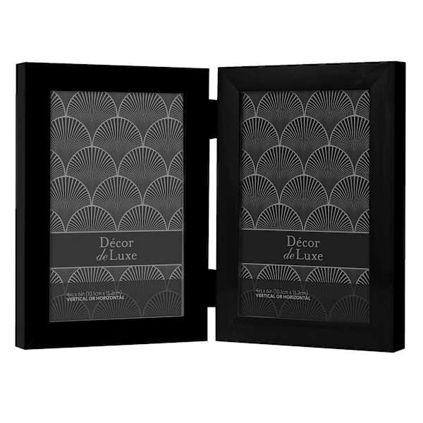 Hinged Black Tabletop Picture Frame, 4x6