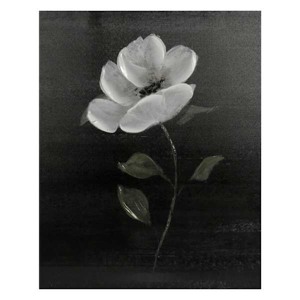 Providence Black Floral Canvas Wall Art, 16x20