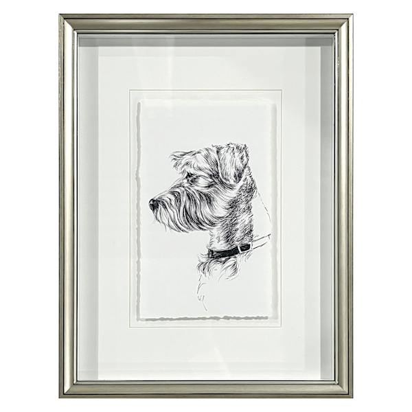 Providence Glass Framed Dog Sketch Print Wall Art, 13x17