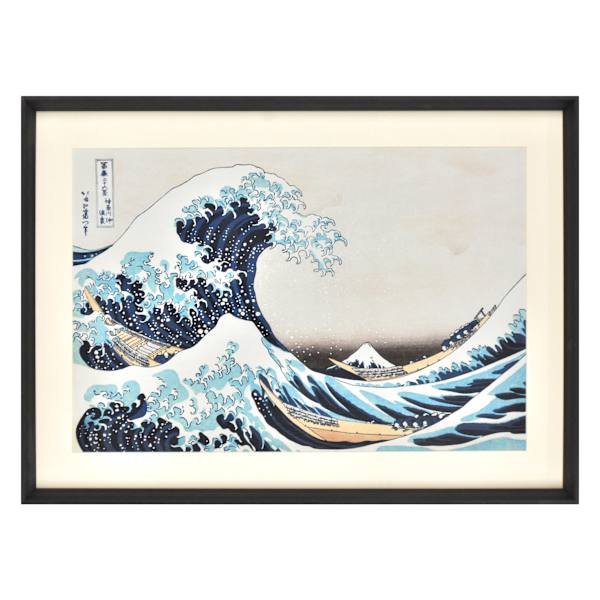 Glass Framed The Waves Print Wall Art, 30x22