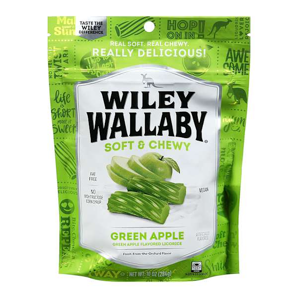 Wiley Wallaby Green Apple Licorice, 10oz