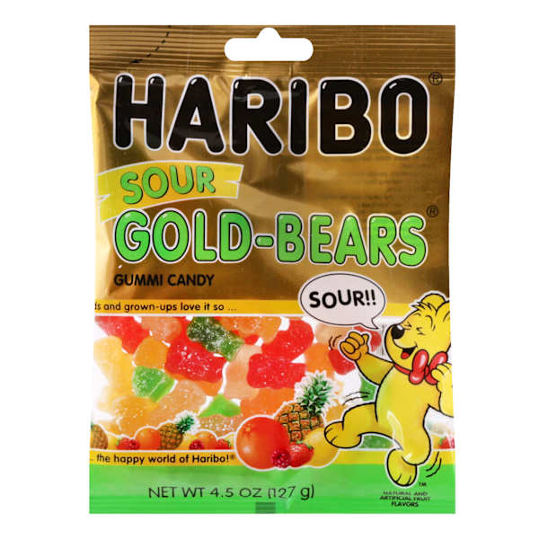 Haribo Sour Gold Gummi Bears, 4.5oz