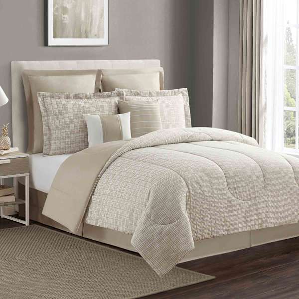 8-Piece Casey Almond Essential Comforter Set, King