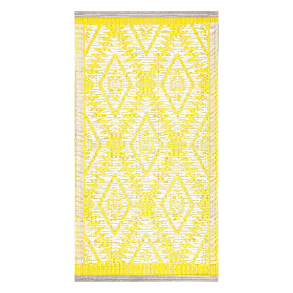 Yellow Plastic Outdoor Accent Rug, 2x4