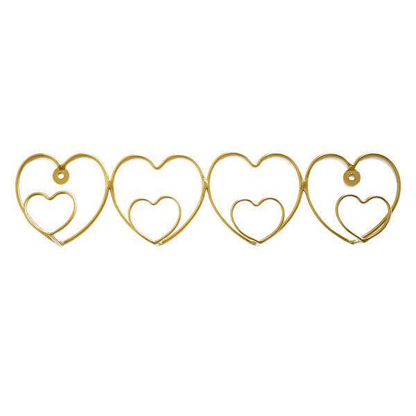 Gold Heart Wall Hooks, 16x14