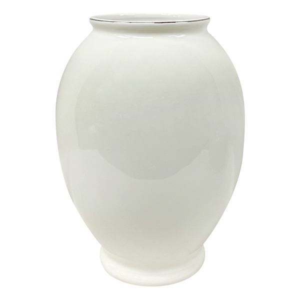 Providence White Ceramic Vase, 11"