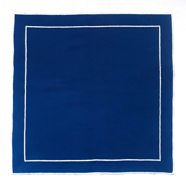Set of 4 Embroidered Blue Scalloped Cloth Napkins