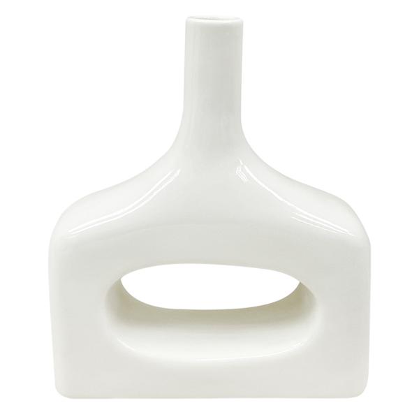 Crosby St. White Open Ceramic Vase, 7"