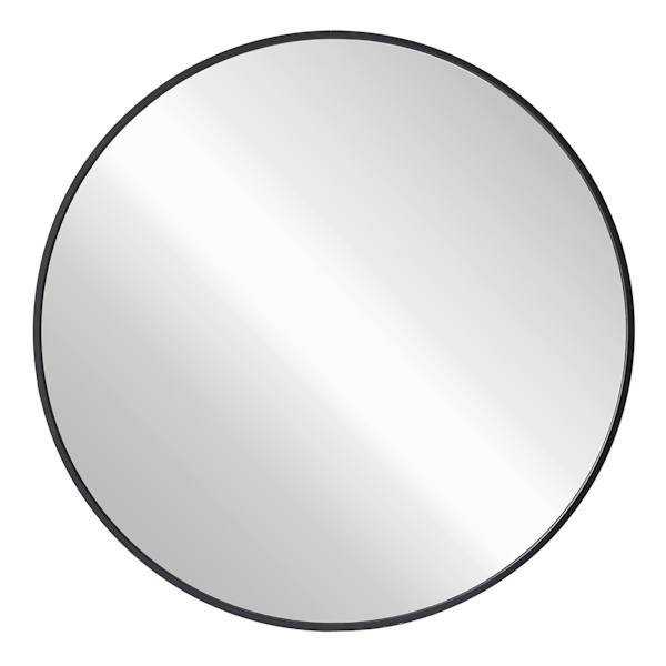 Black Round Wall Mirror, 30"