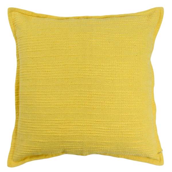Honeybloom Yellow Woven Striped Slub Throw Pillow, 18"