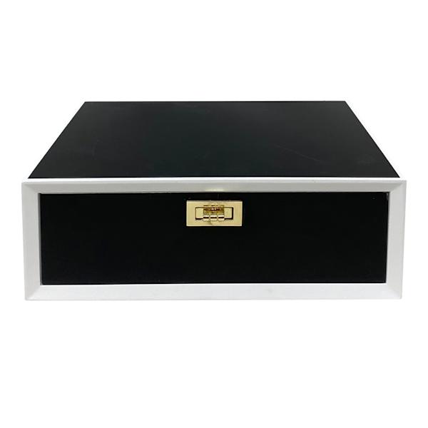 Black & White Wood Decorative Box, 9x6