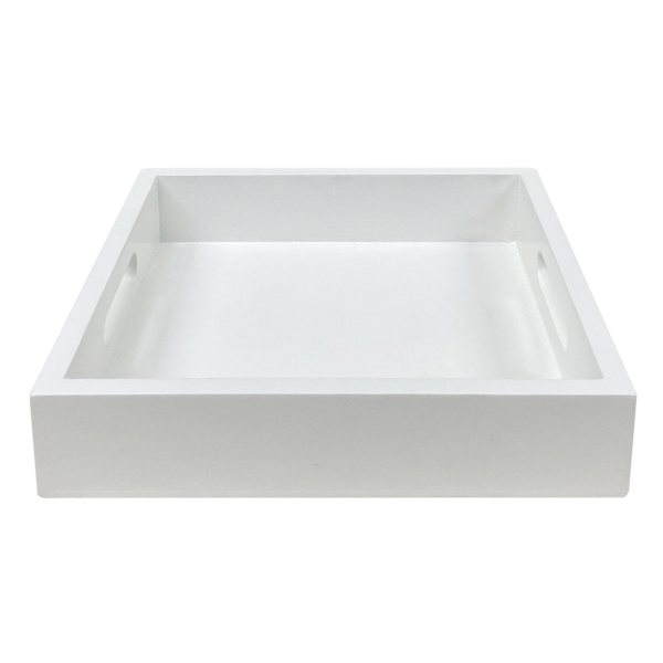 White Wood Decorative Tray, 7"