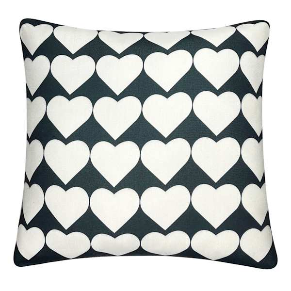 Glambition Black & White Heart Throw Pillow, 18"