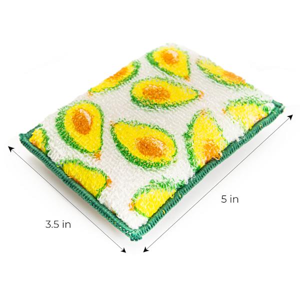 Set of 9 Non-Scratch Bamboo Smart Sponge, Fruit Print