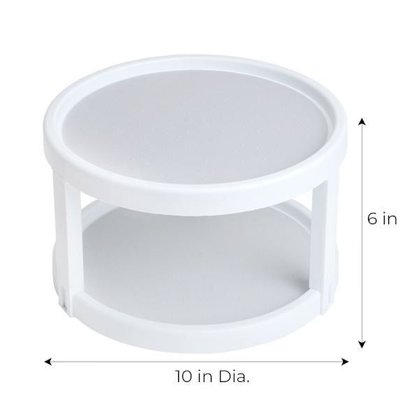2-Tier White & Grey Lazy Susan