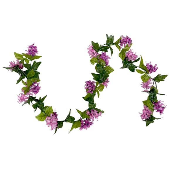 Pink Lilac Floral Garland, 72"