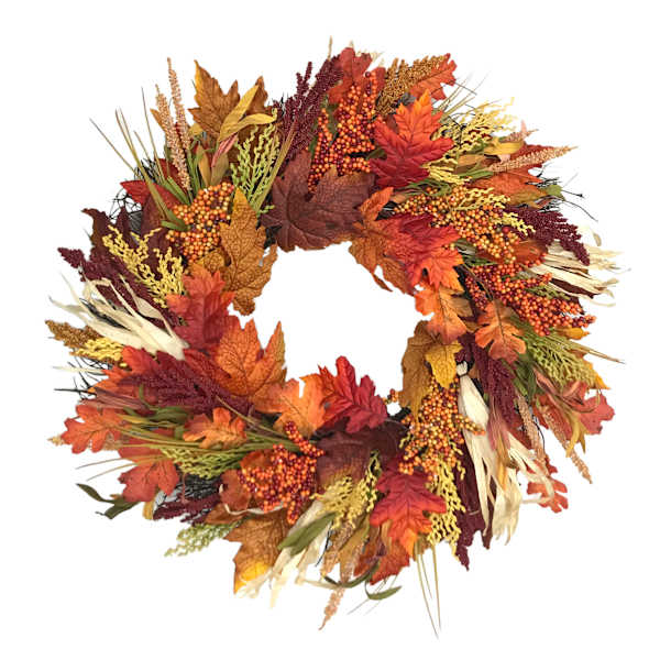 Orange Filler Leaves Wreath, 22"