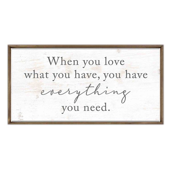 Framed Everything You Need Textured Canvas Wall Sign, 18x36