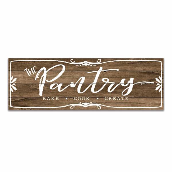 Pantry Wooden Plank Wall Sign, 8x24