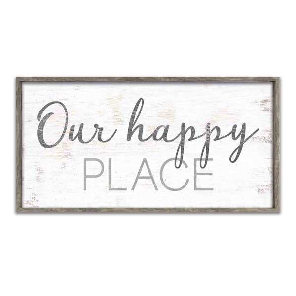 Framed Our Happy Place Textured Wall Art, 20x40