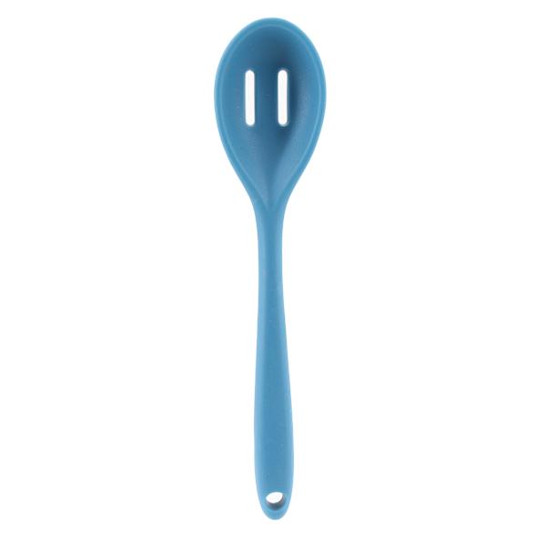 Mini Slotted Silicone Spoon, Blue